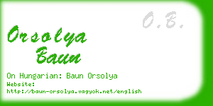 orsolya baun business card